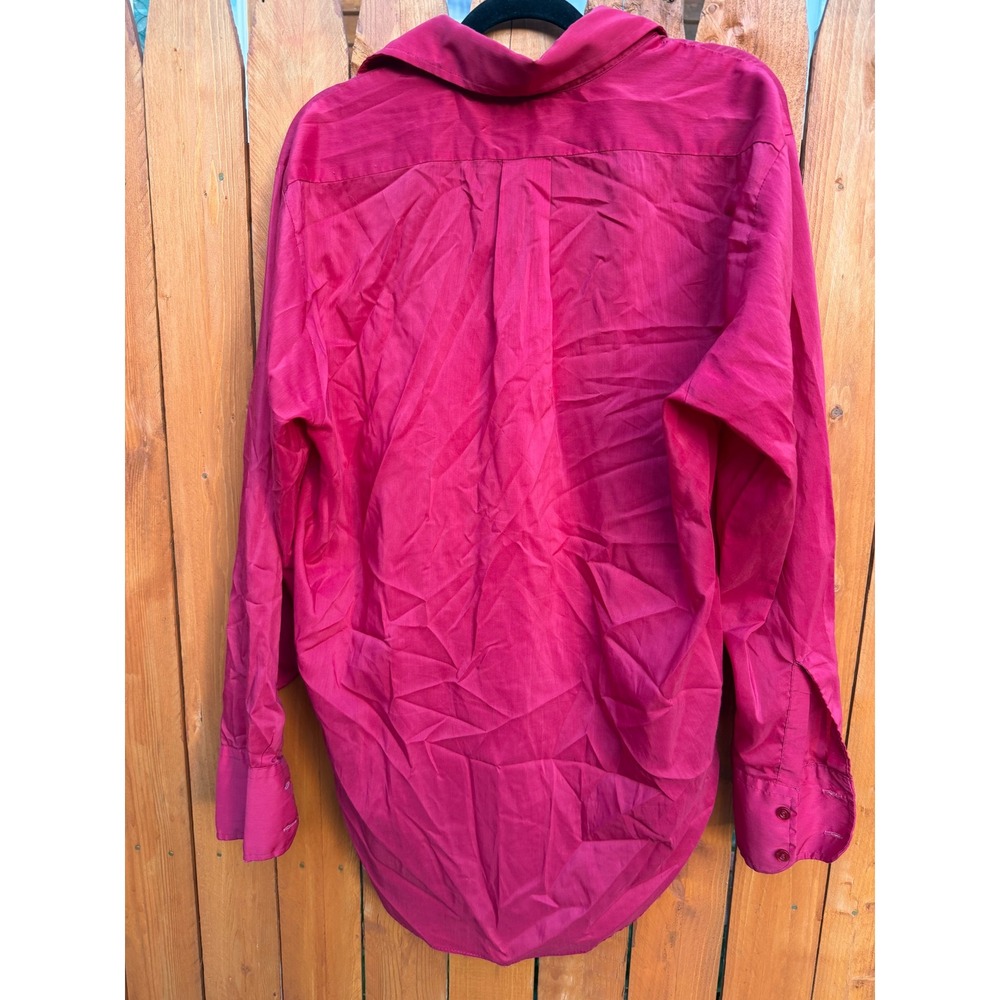 Vintage Towncraft Penn Prest Magenta red Dagger Collar Button Down Shirt Mens - Picture 3 of 3